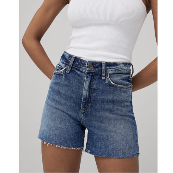 Rag and Bone Nina High Rise Denim Balboa Jean Roll Up or Cut Off Shorts 34 - Picture 1 of 16